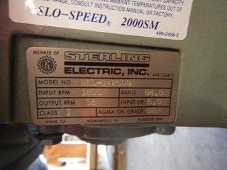 image for: 5 HP Sterling Electric Motor 54:1 Ratio Reducer Stearns Brake 230/460V