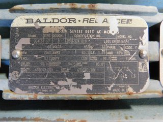image for: Baldor Reliance Electric Motor 60 HP 460V 3560 RPM 364TS / 365TS Fr, Severe Duty