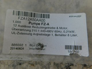 image for: Bijur Delimon Lubrication Pump Type FZ-A, FZA12A50AA00, 215:1 Ratio Flowserv