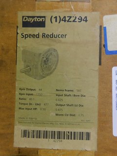 image for: NEW Dayton Gear Speed Reducer .5 HP, 44 Output RPM, 56C Frame, 40:1 Ratio