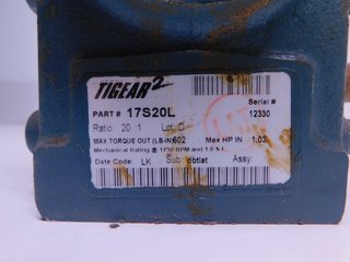 image for: NEW Dodge Tigear2 Right Angle Gear Reducer 1.03 HP 1750 RPM, 20:1 Ratio, 17S20L