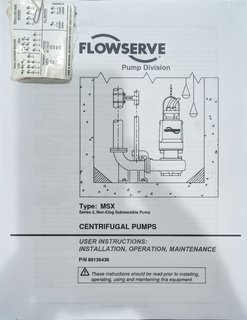 image for: NEW Flowserve MSX Series 2 Non Clog Submersible Pump 6MSX10AW, 1000 GPM, Solids