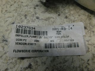 image for: NEW Flowserve Pump Impeller 7 1/4" Diameter, 1 1/2" Bore, CN7M, Alloy 20 NEW