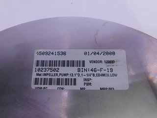image for: NEW Unknown Pump Impeller 13 1/4" OD, 1 1/4" Bore. CD4MCu Stainless Steel NEW