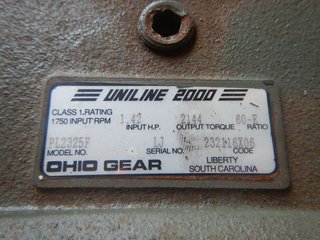 image for: NEW Ohio Gear Uniline 2000 Reducer 1.42 Input HP 60-E Ratio 1750 Input NEW