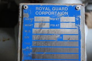 Royal Guard 275 PSI Strainer MAWP 275 PSI @ 100 deg. F Diameter 6" Length 22" CS