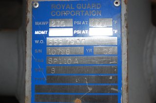 image for: Royal Guard 275 PSI Strainer MAWP 275 PSI @ 100 deg F Diameter 8" Length 28"