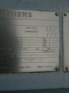 image for: Siemens Electric Motor 500 HP, 3580 RPM, 5810S Frame, 2300/4000 Volts, Induction