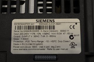 image for: Siemens Micromaster 440 Motor Drive 6SE6440-2UC21-5BA1