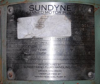 image for: Sundstrand Canned Can Pump with motor 2" X 1" H22B-A3CH-01A1, 5.3 gpm