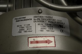 image for: Teledyne Instruments Blower Model 2BH1400-7AV25-Z
