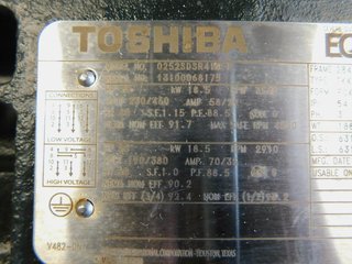 image for: Toshiba Electric Motor 25 HP, 230/460 Volts, 284TS Frame, TEFC, 3540 RPM EQP